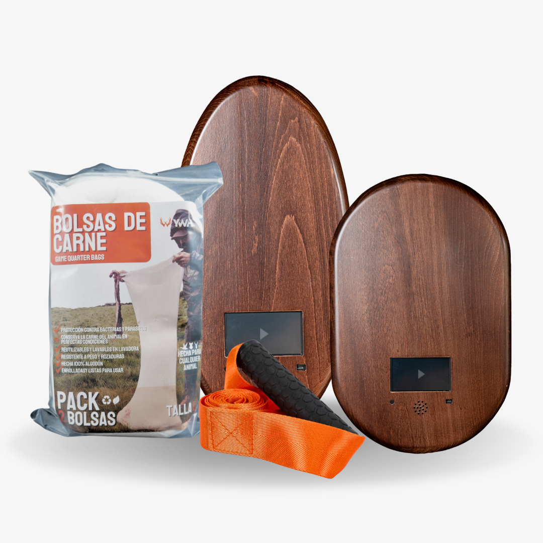 Pack Taxidermia - WildScreen + Pack 2 Bolsas Transporte Carne + Correa de Arrastre